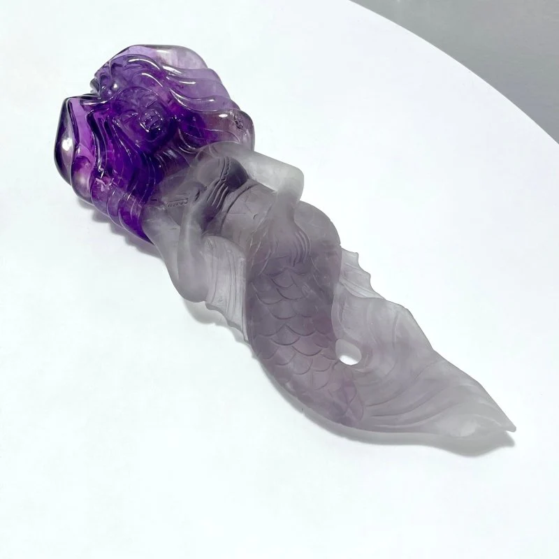 High Quality Amethyst Mermaid Carving - Image 3