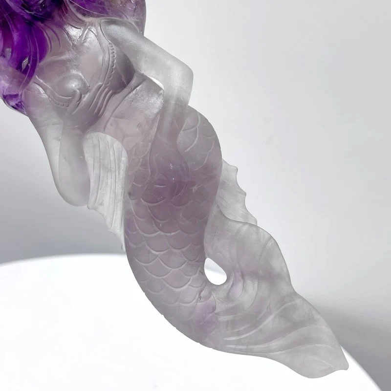 High Quality Amethyst Mermaid Carving - Image 4