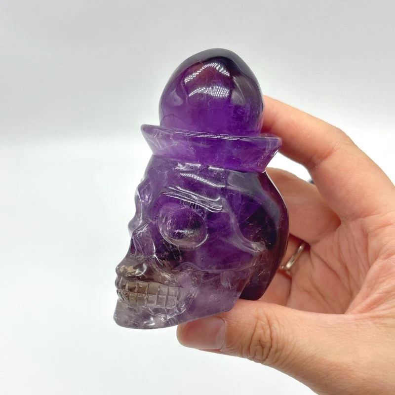 3 Pieces High Quality Amethyst Skull Carving - Image 4