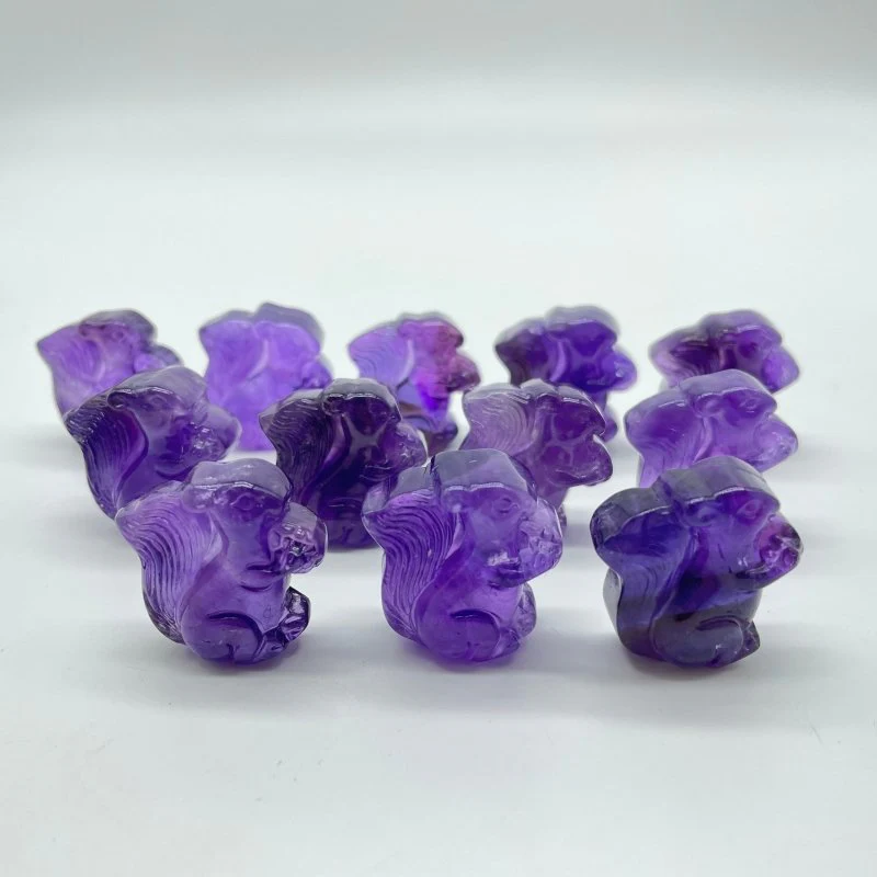 High Quality Amethyst Squirrel Carving Wholesale - Image 2