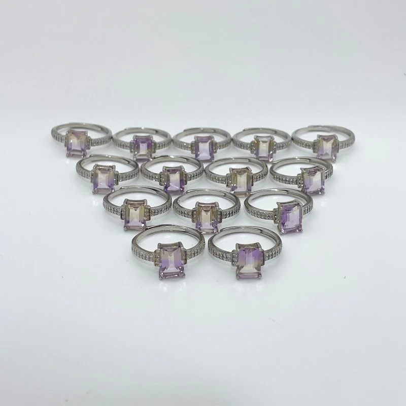 14 Pieces Ametrine Sugar Cube Ring Style #3