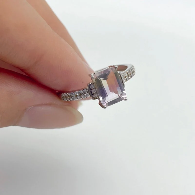 14 Pieces Ametrine Sugar Cube Ring Style #3 - Image 2