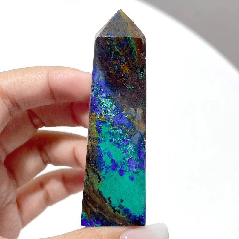 Beautiful Azurite mixed Malachite Point Tower Wholesale - Image 4