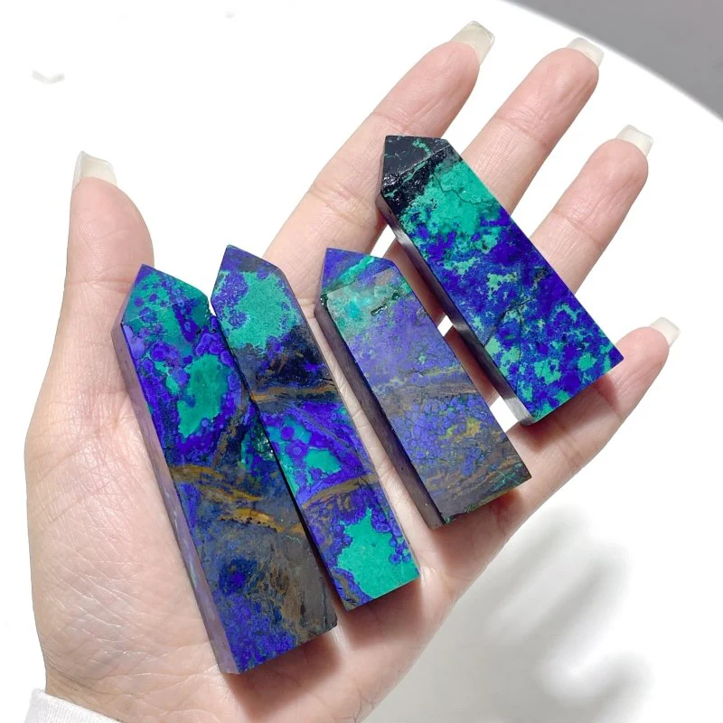 Beautiful Azurite mixed Malachite Point Tower Wholesale - Image 6