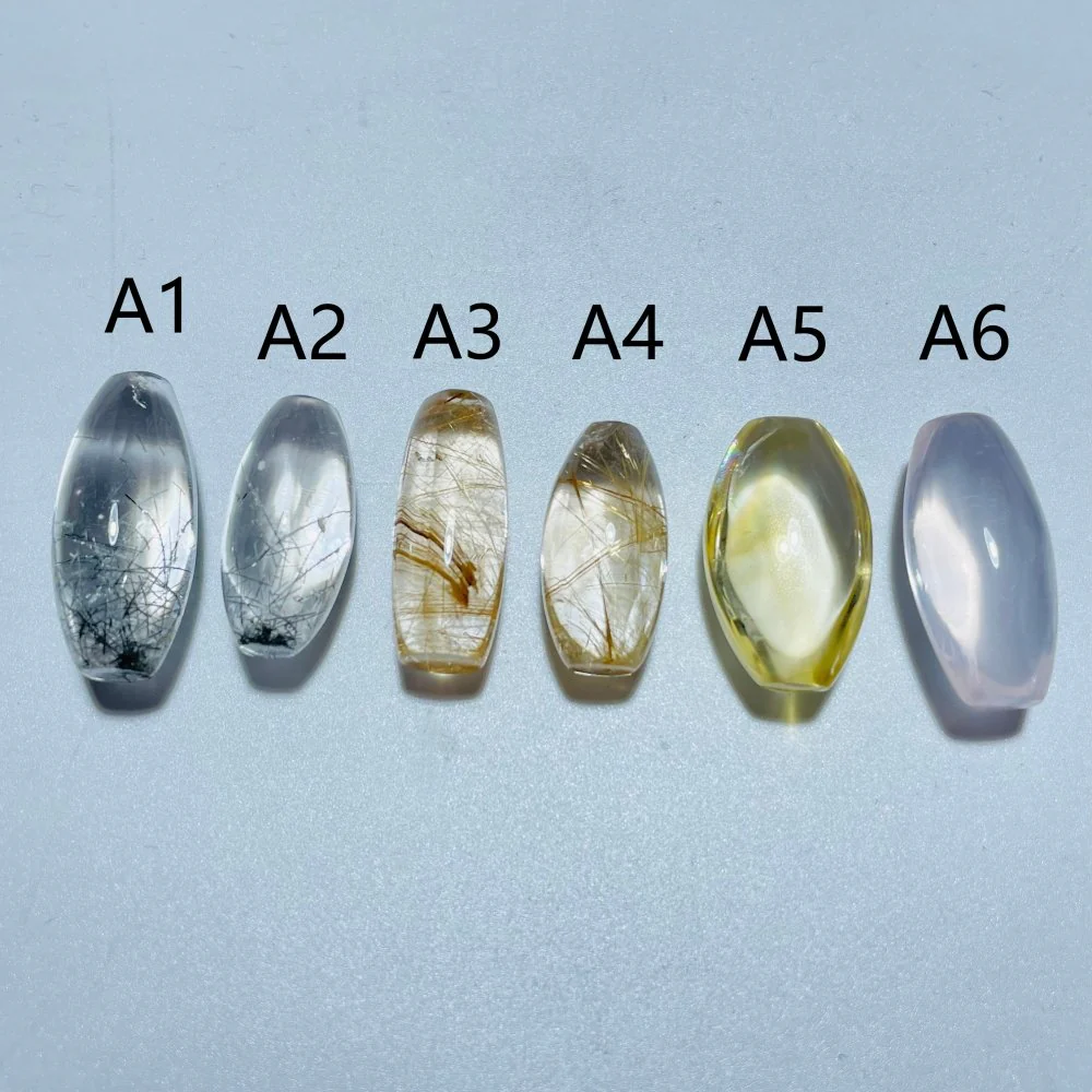 High Quality Barrel Bead DIY Pendant Rutile Quartz Rose Quartz Citrine - Image 2