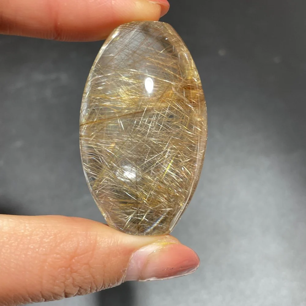 High Quality Barrel Shape Golden Rutile Quartz - Image 3
