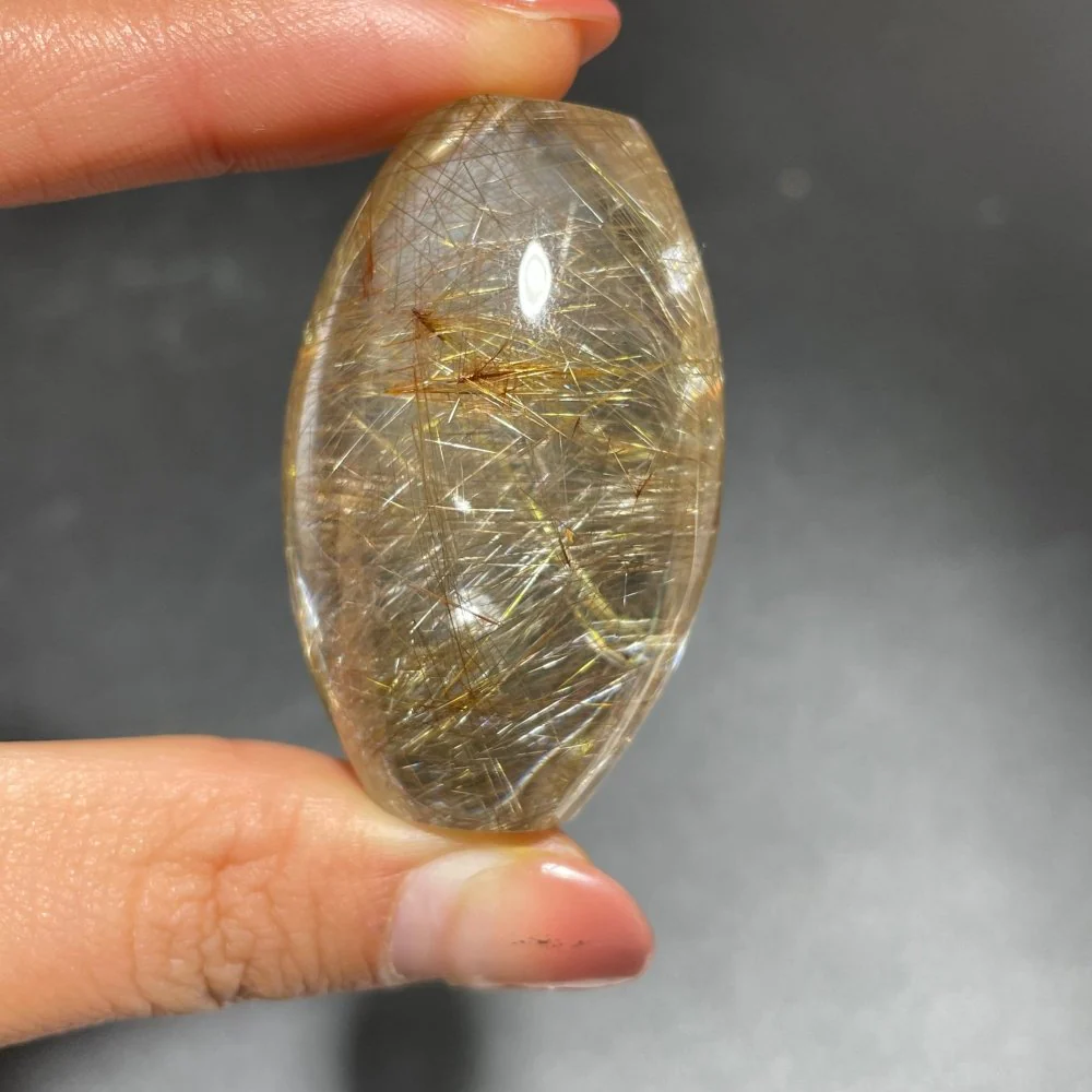 High Quality Barrel Shape Golden Rutile Quartz - Image 4