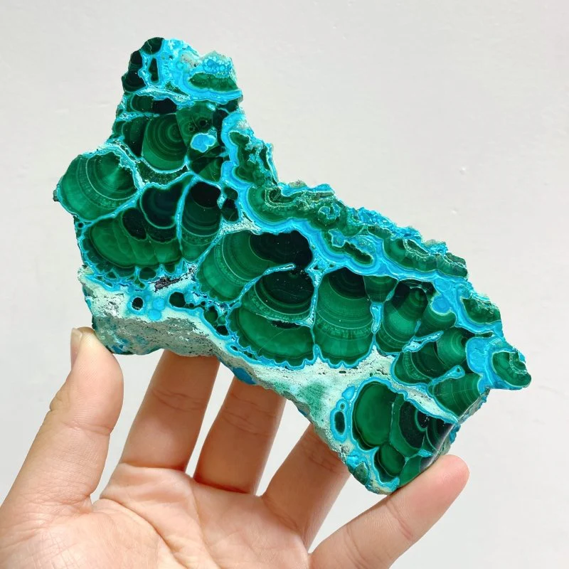 4 Pieces High Quality Beautiful Chrysocolla Mixed Malachite Slab Specimen #1 - Image 3