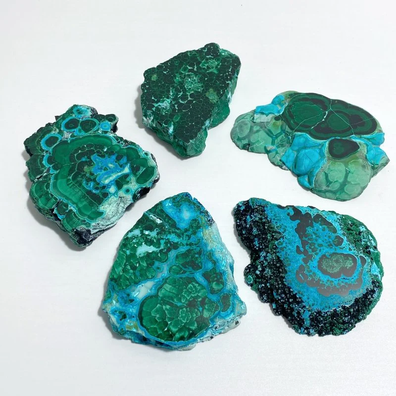 5 Pieces High Quality Beautiful Chrysocolla Mixed Malachite Slab Specimen #2