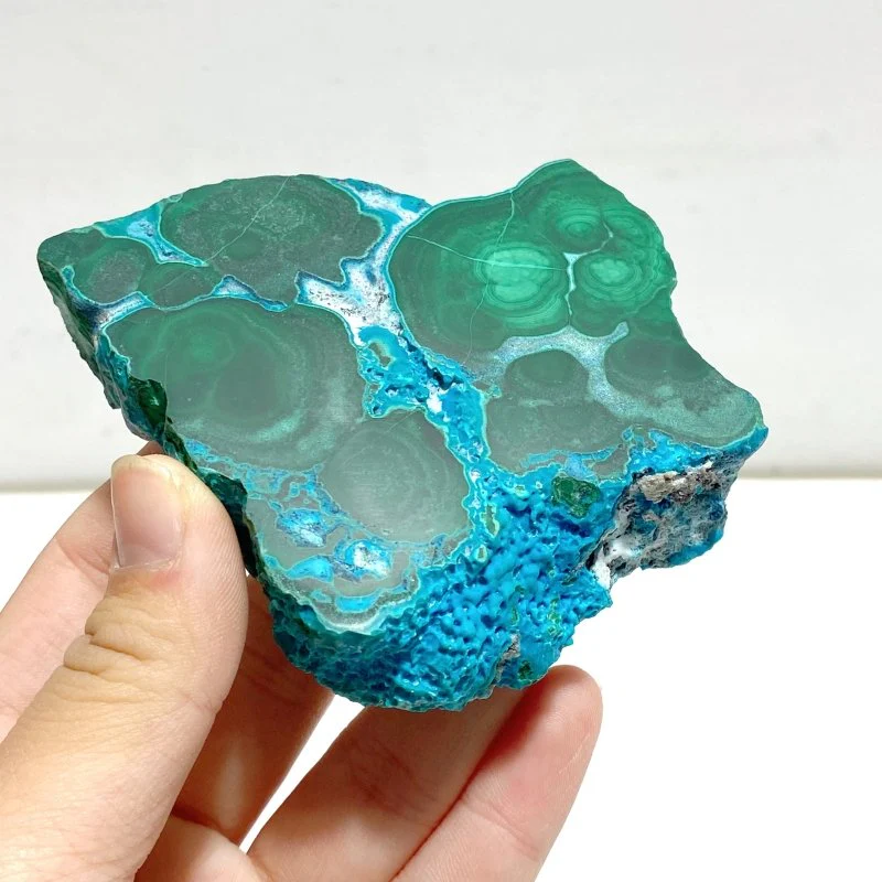 4 Pieces High Quality Beautiful Chrysocolla Mixed Malachite Slab Specimen - Image 5