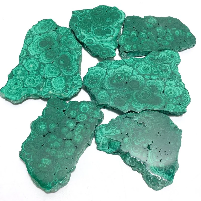 6 Pieces High Quality Beautiful Malachite Slab
