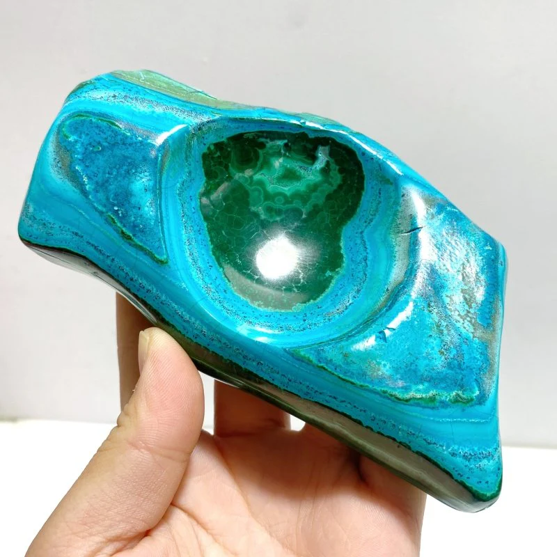 3 Pieces High Quality Beautiful Polished Chrysocolla Mixed Malachite Free Form #1 - Image 4