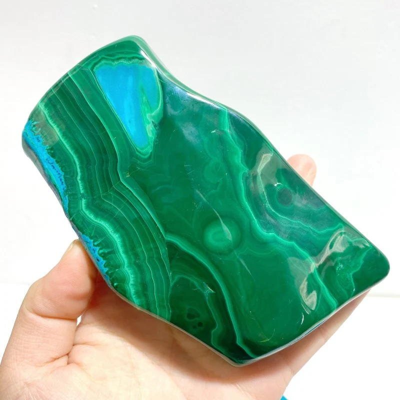 3 Pieces High Quality Beautiful Polished Chrysocolla Mixed Malachite Free Form #1 - Image 5
