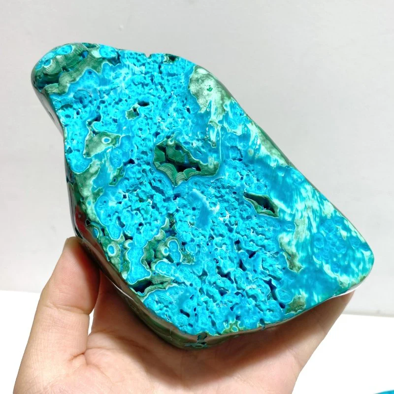 3 Pieces High Quality Beautiful Polished Chrysocolla Mixed Malachite Free Form #1 - Image 6