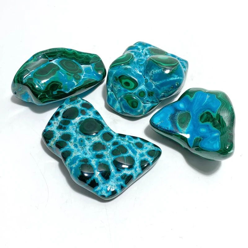 4 Pieces High Quality Beautiful Polished Chrysocolla Mixed Malachite Free Form #2