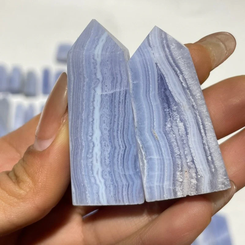 71 Pieces High Quality Blue Lace Agate Four-Sided Points - Image 2