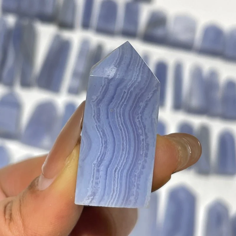 71 Pieces High Quality Blue Lace Agate Four-Sided Points - Image 3