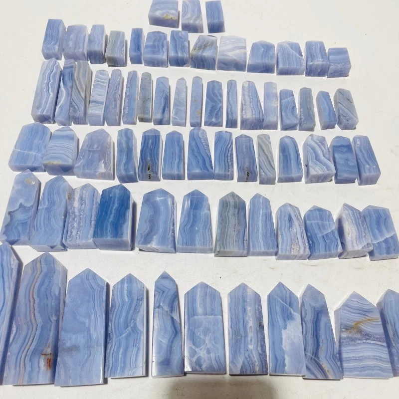 71 Pieces High Quality Blue Lace Agate Four-Sided Points - Image 4