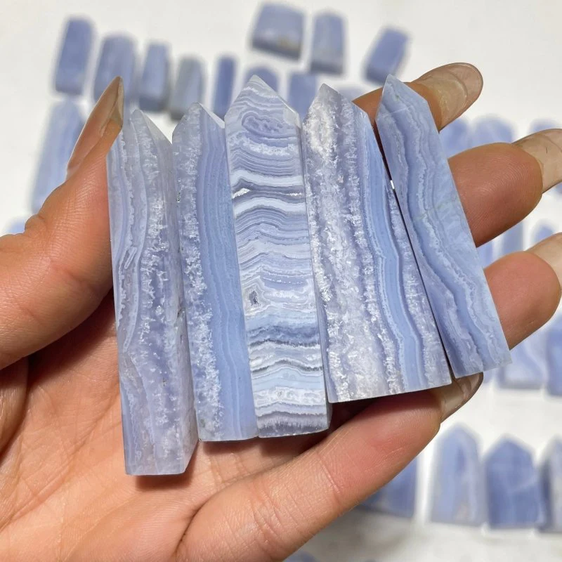71 Pieces High Quality Blue Lace Agate Four-Sided Points - Image 5