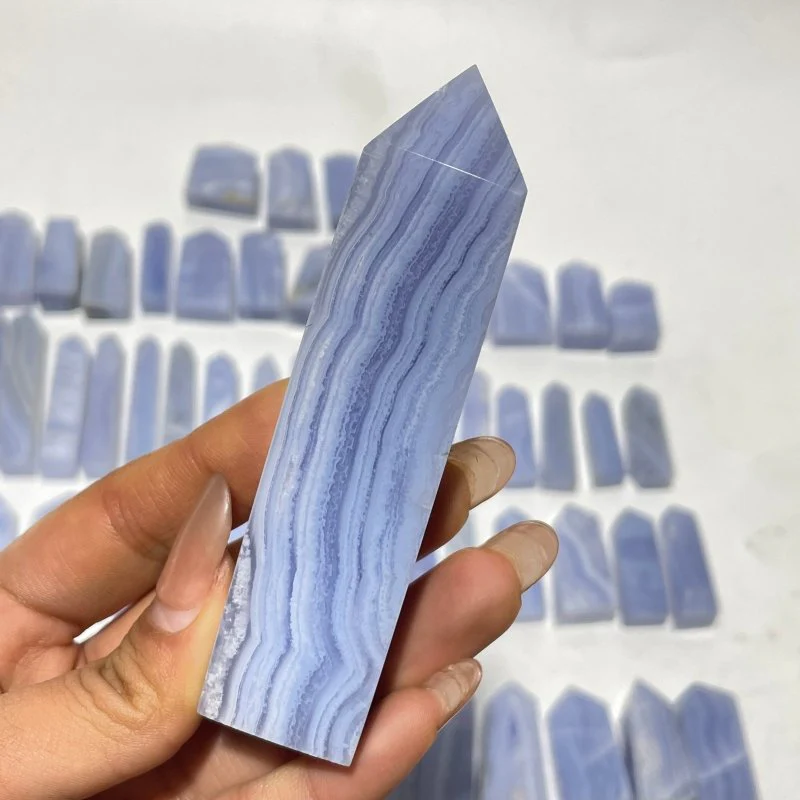 71 Pieces High Quality Blue Lace Agate Four-Sided Points - Image 6