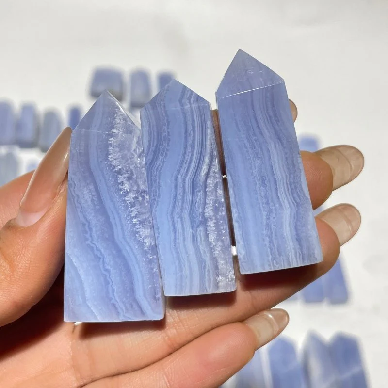 71 Pieces High Quality Blue Lace Agate Four-Sided Points - Image 7