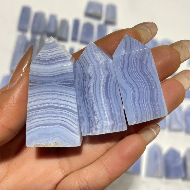 71 Pieces High Quality Blue Lace Agate Four-Sided Points - Image 8