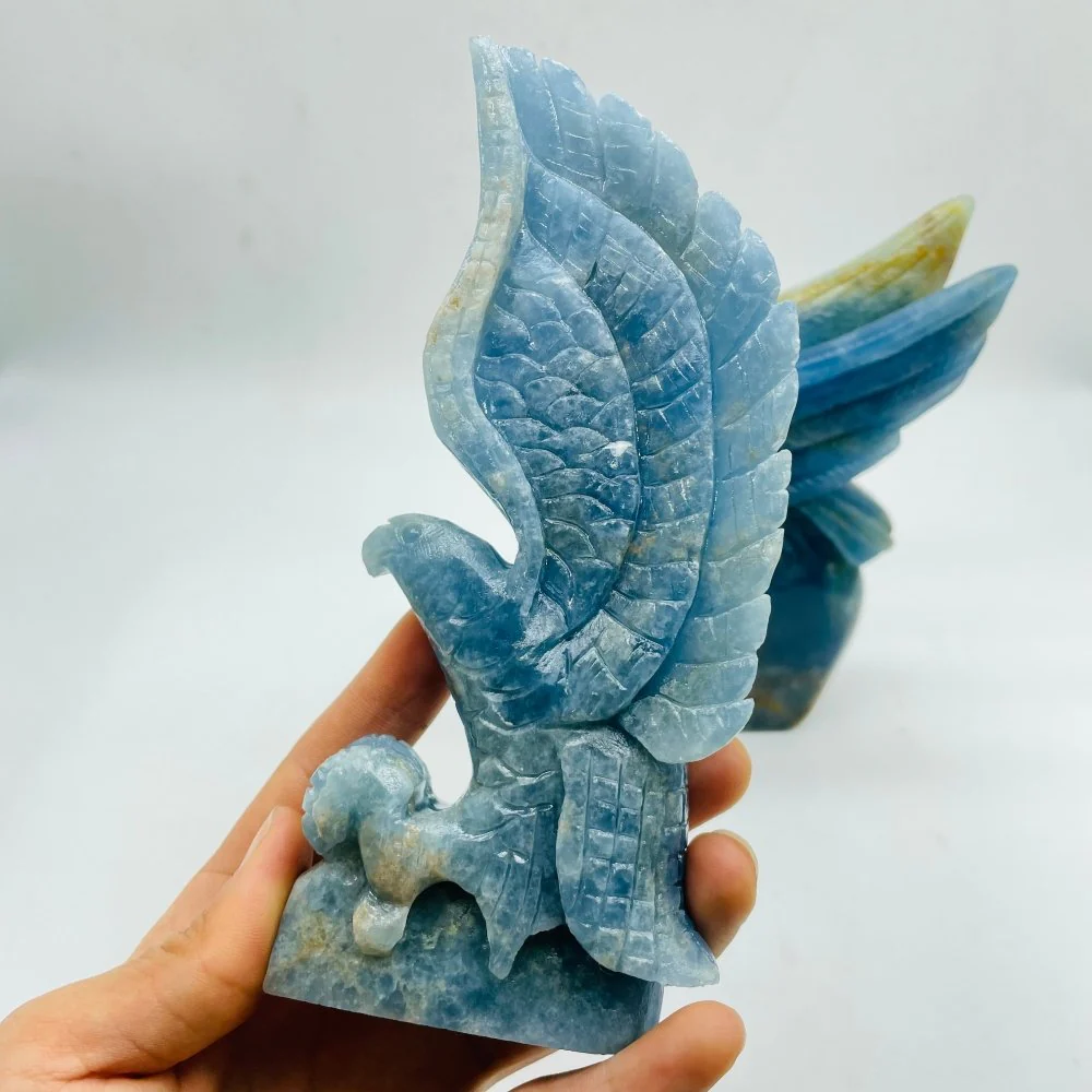2 Pieces High Quality Blue Onyx Eagle Carving - Image 7