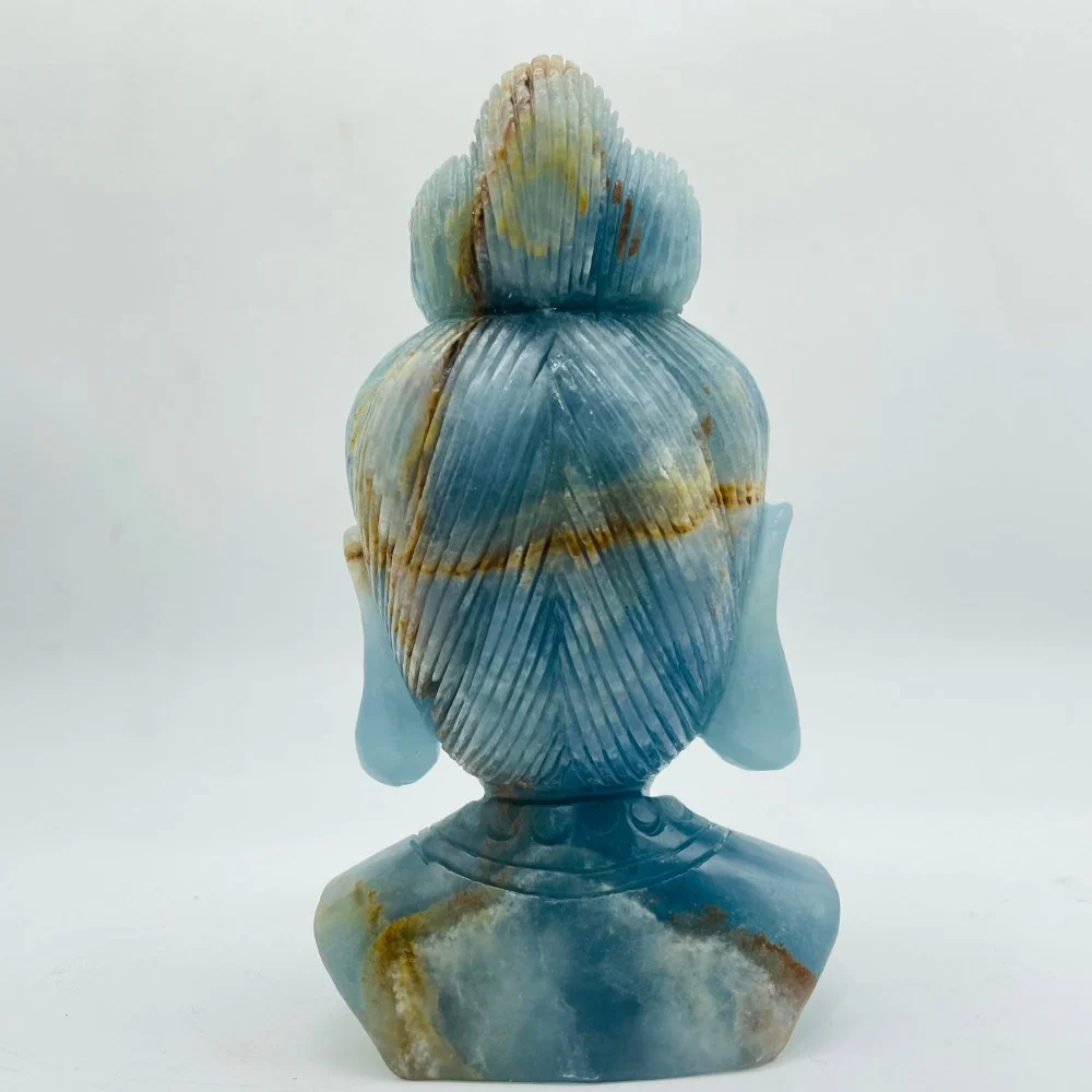 High Quality Blue Onyx Guanyin Head Carving - Image 3