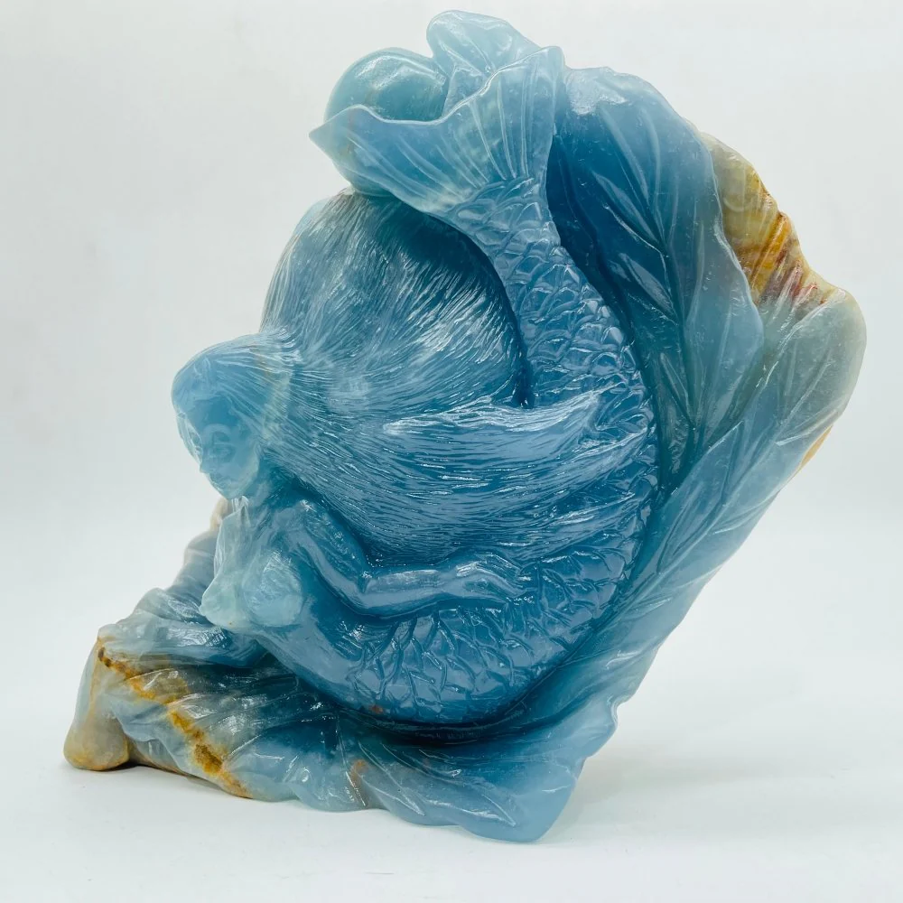 High Quality Blue Onyx Mermaid Carving - Image 6