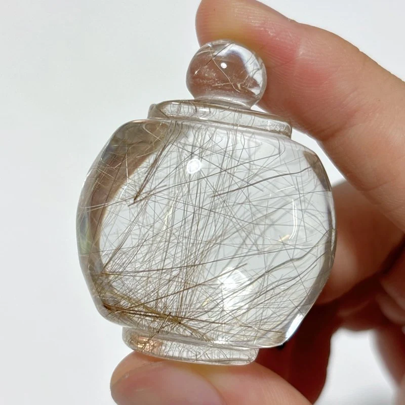 High Quality Bottle Shape Clear Golden Rutile Quartz - Image 3