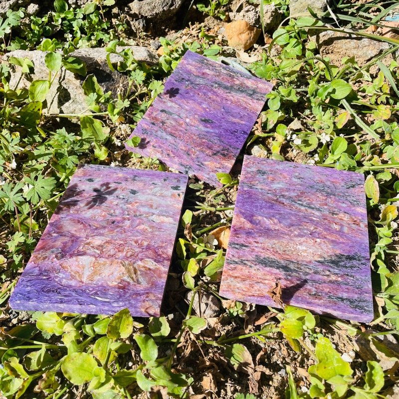 3 Pieces High Quality Charoite Slab - Image 3