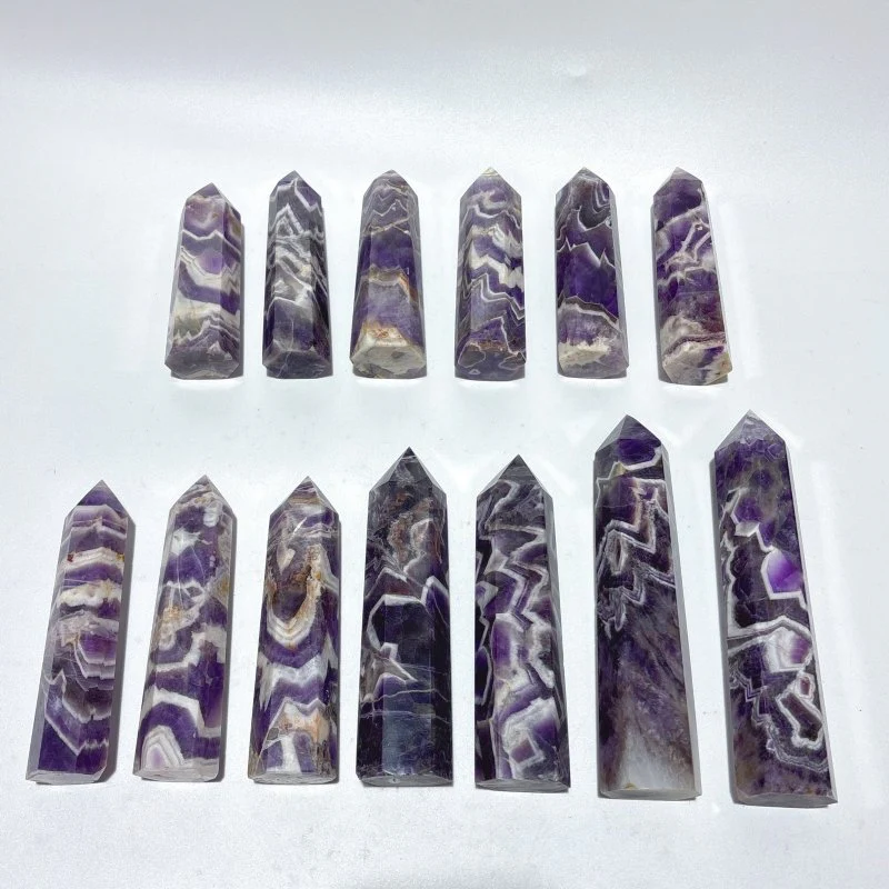 13 Pieces High Quality Chevron Amethyst Tower Points