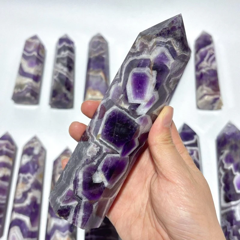 13 Pieces High Quality Chevron Amethyst Tower Points - Image 2