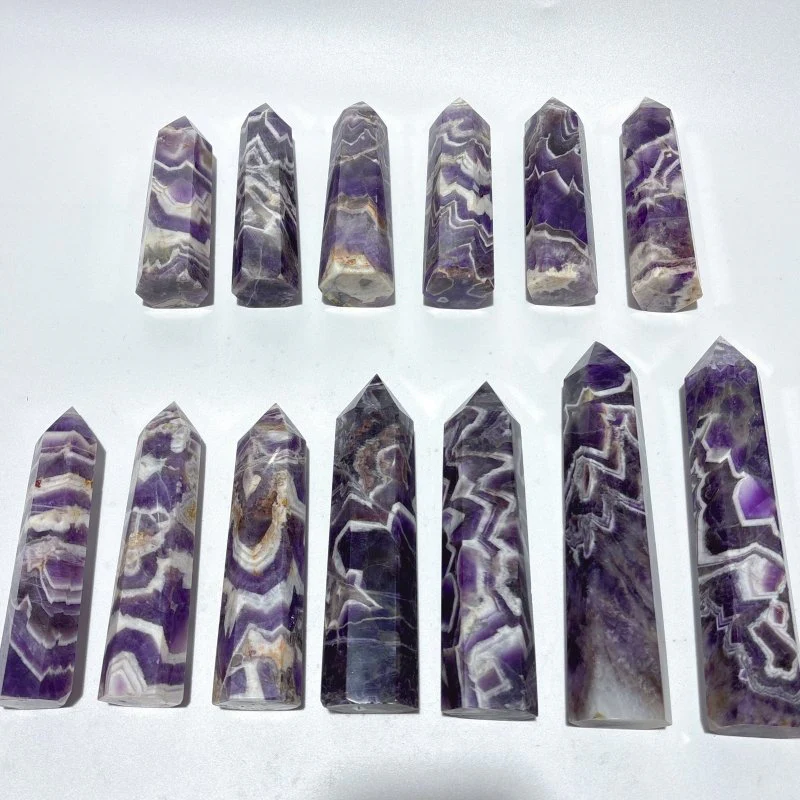 13 Pieces High Quality Chevron Amethyst Tower Points - Image 3