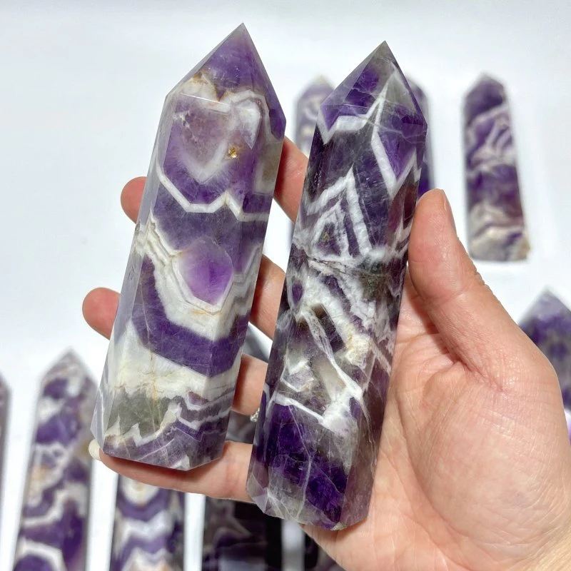 13 Pieces High Quality Chevron Amethyst Tower Points - Image 4