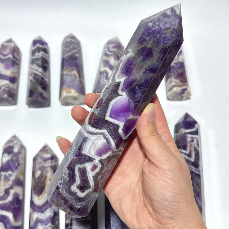 13 Pieces High Quality Chevron Amethyst Tower Points - Image 7