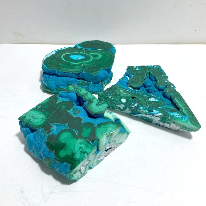 3 Pieces High Quality Chrysocolla Mixed Malachite Slab Specimen #11