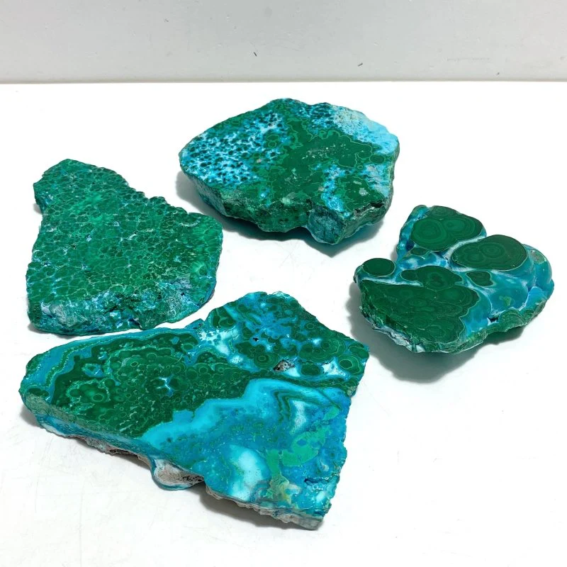 4 Pieces High Quality Chrysocolla Mixed Malachite Slab Specimen #6