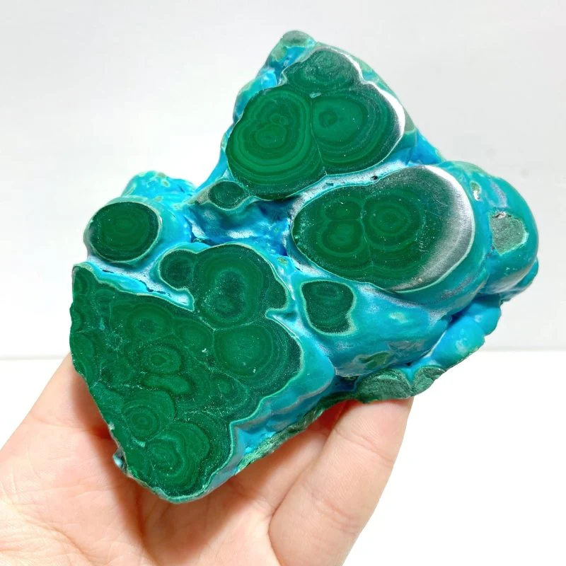 4 Pieces High Quality Chrysocolla Mixed Malachite Slab Specimen #6 - Image 2
