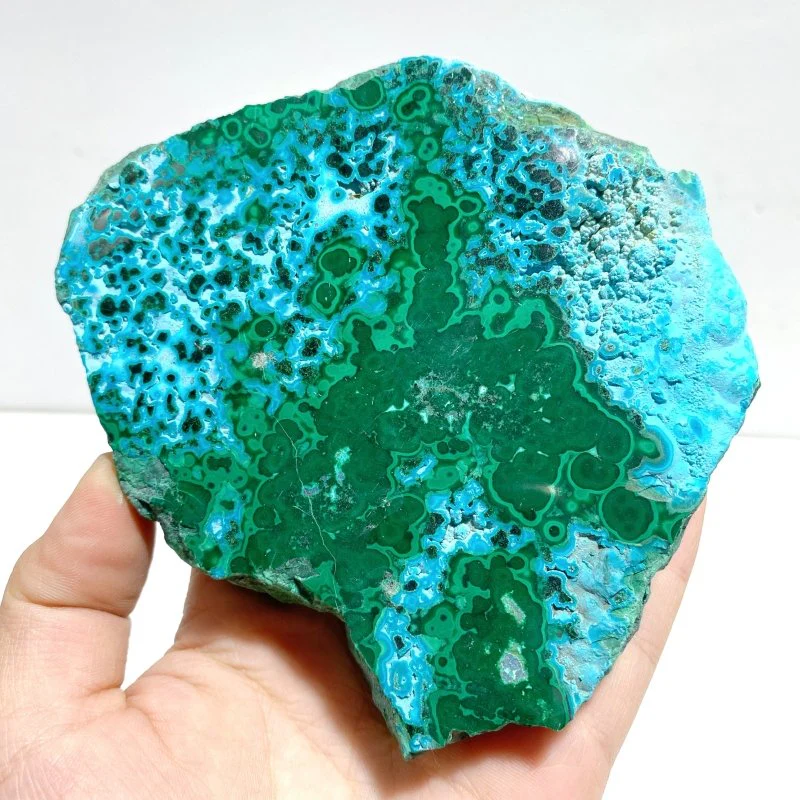 4 Pieces High Quality Chrysocolla Mixed Malachite Slab Specimen #6 - Image 3