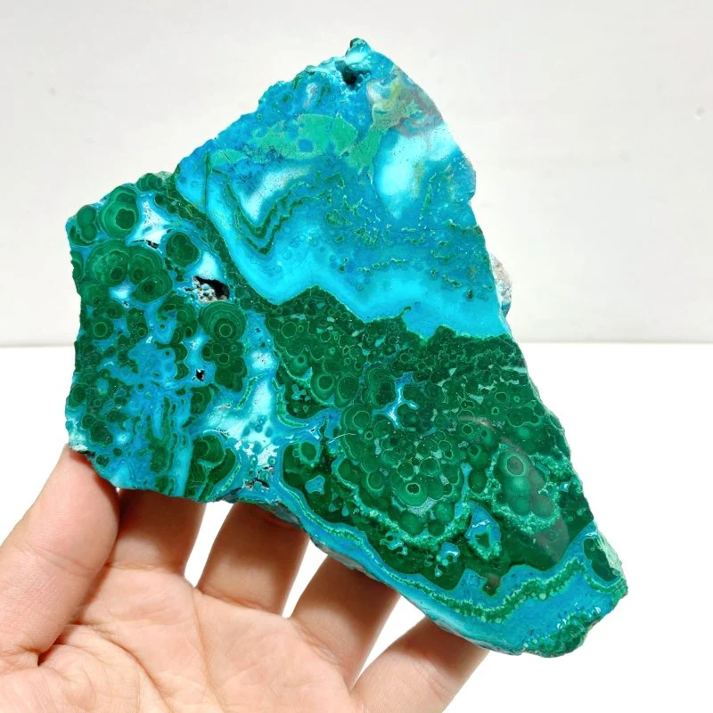 4 Pieces High Quality Chrysocolla Mixed Malachite Slab Specimen #6 - Image 5