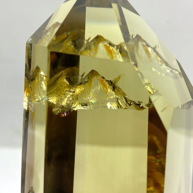 High Quality Clear Citrine Mountain Tower Raw Bottom With Stand - Image 2