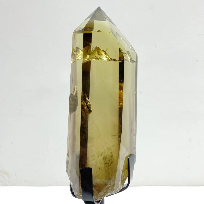 High Quality Clear Citrine Mountain Tower Raw Bottom With Stand - Image 3
