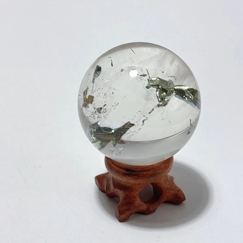 Rare Clear Quartz Pyrite Sphere For Collection - Image 3