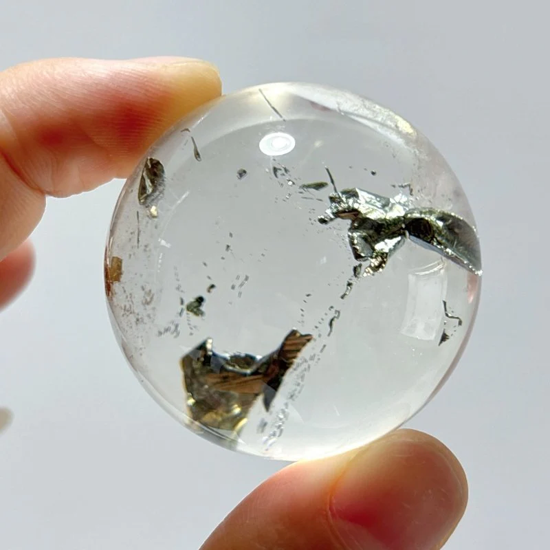 Rare Clear Quartz Pyrite Sphere For Collection - Image 4