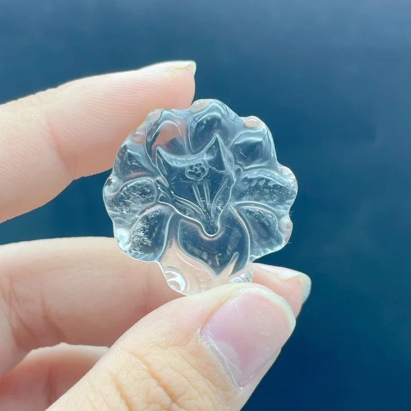 8 Pieces High Quality Clear Quartz Nine-tailed Foxes Carving - Image 2