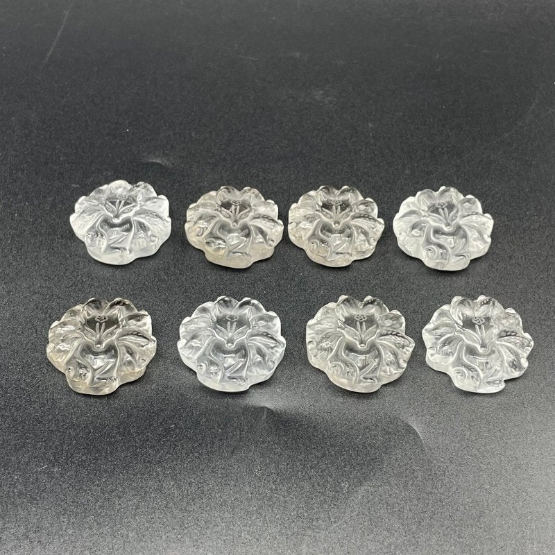 8 Pieces High Quality Clear Quartz Nine-tailed Foxes Carving - Image 3