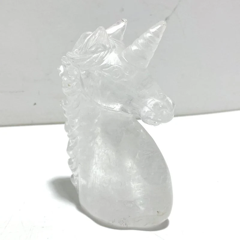 6 Pieces High Quality Clear Quartz Unicorn Carving - Image 6