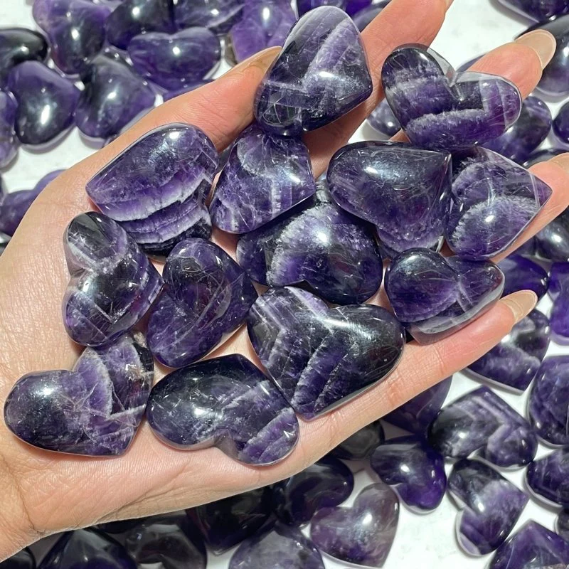190 Pieces High Quality Deep Purple Chevron Amethyst Heart - Image 3