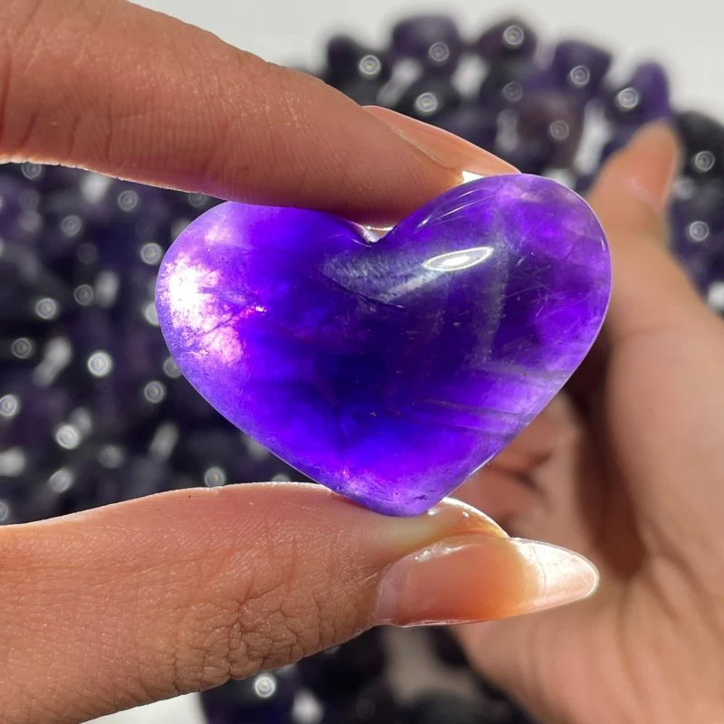 190 Pieces High Quality Deep Purple Chevron Amethyst Heart - Image 5